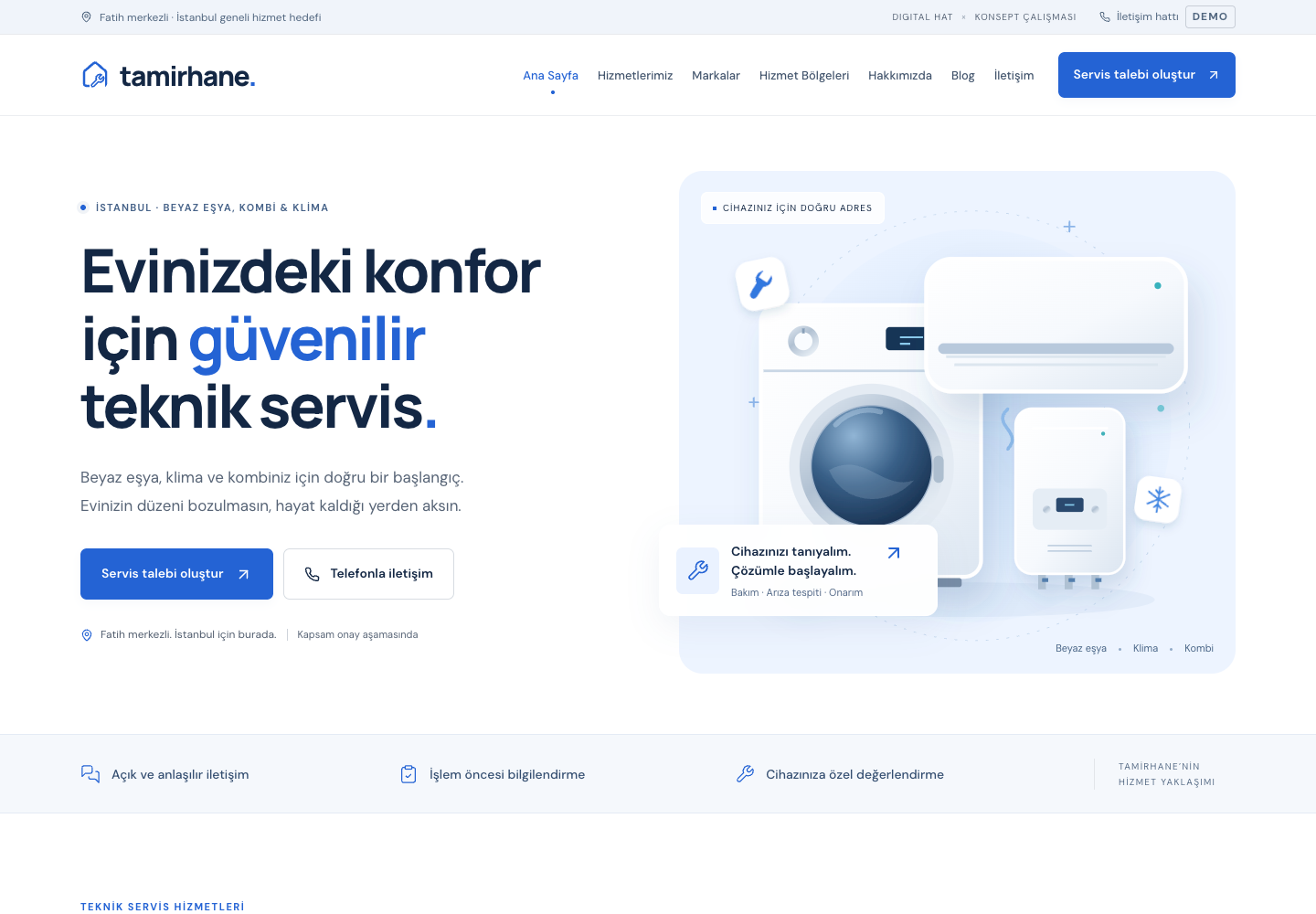 Tamirhane — Appliance, AC & Boiler Technical Service Platform