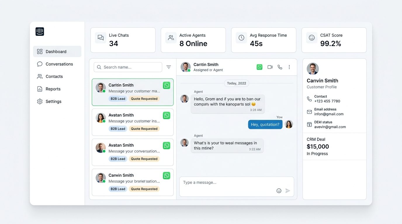 OmniChat — Multi-Agent WhatsApp CRM & Zentraler Kunden-Posteingang